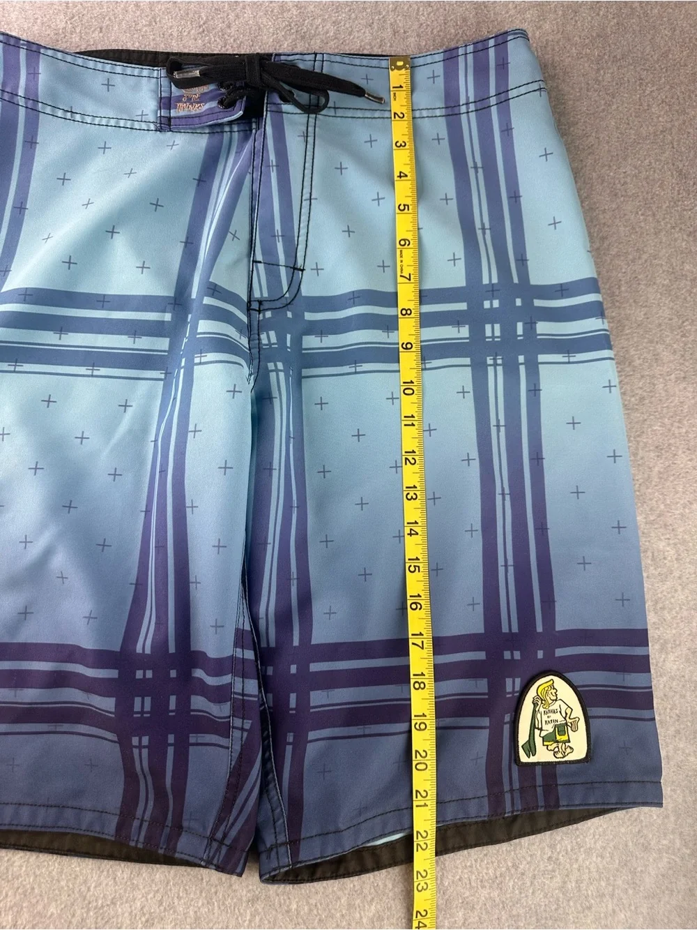 Kanvas by Katin Surf Trunks Board Shorts Mens 32 Blue Plaid